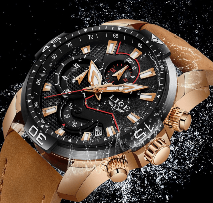 Men's Elegant Waterproof Watch With Leather Straps Business Style Watches Unique Design Perfect Gift For Your Man