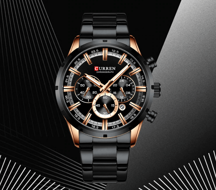 Men's Sports Waterproof Stainless Steel Watch With Chronometers And Special Date Display Unique Design Perfect Gift