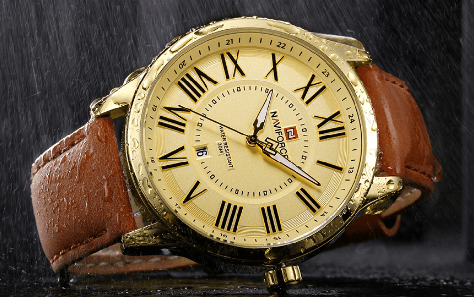 Universal Waterproof Watch With Details Of Great Design Numbers And Date Display Perfect Gift
