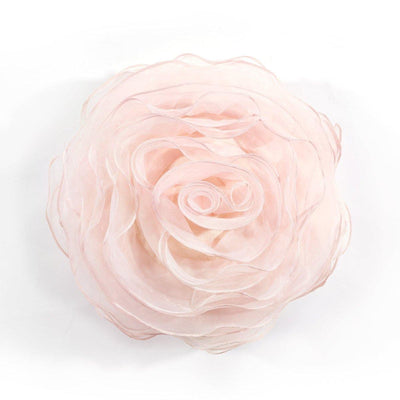 Ruffle Flower Layer Round Decorative Pillow