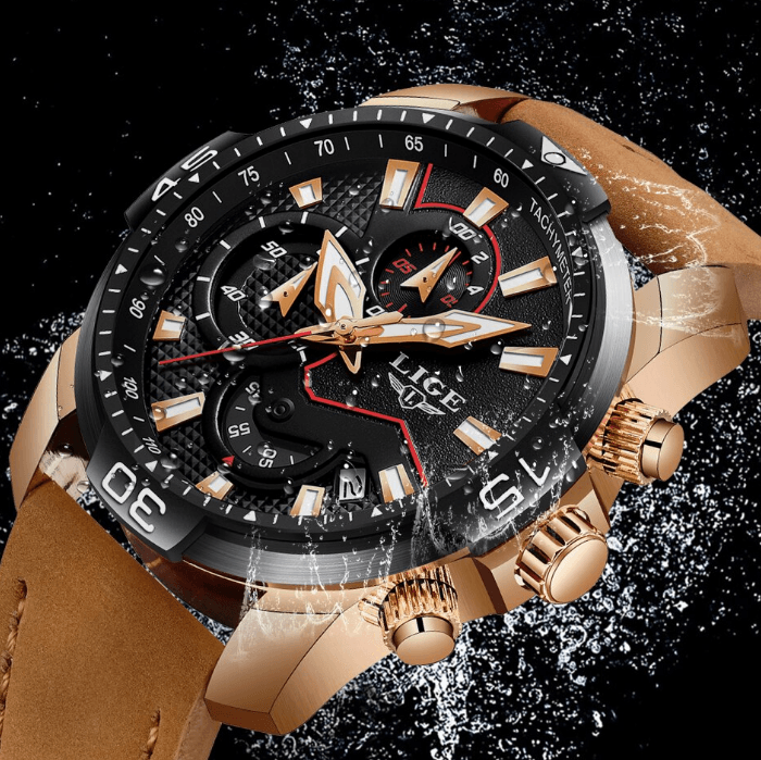 Men's Elegant Waterproof Watch With Leather Straps Business Style Watches Unique Design Perfect Gift For Your Man