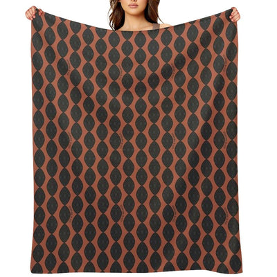 Atomic Blooms - Clay And Charcoal Throw Blanket