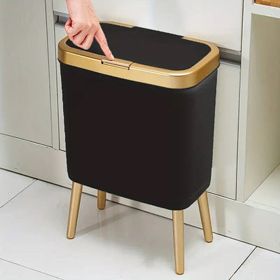 15L Slim Trash Can with Lid Odor Sealing Bathroom Kitchen Bin