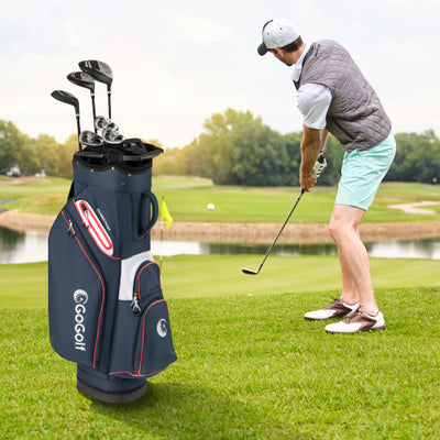 Golf Cart Bag Lightweight Portable Golf Club Organizer Bag-Navy
