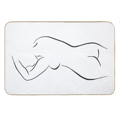 Minimal Female Body Line Art Bath Mat