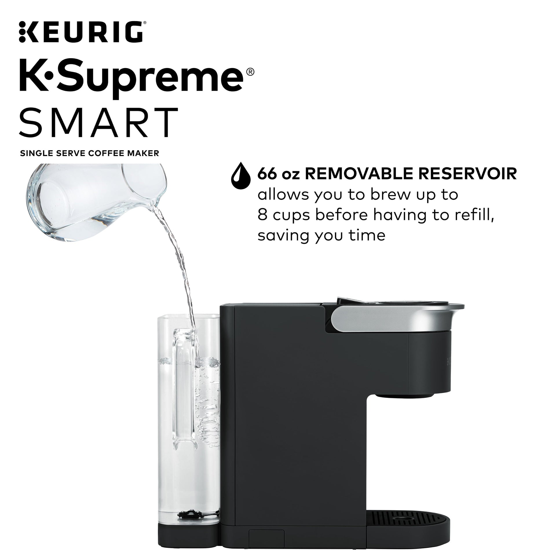 K-Supreme SMART Coffee Maker, Multistream Technology, Brews 6-12Oz Cup Sizes, Black
