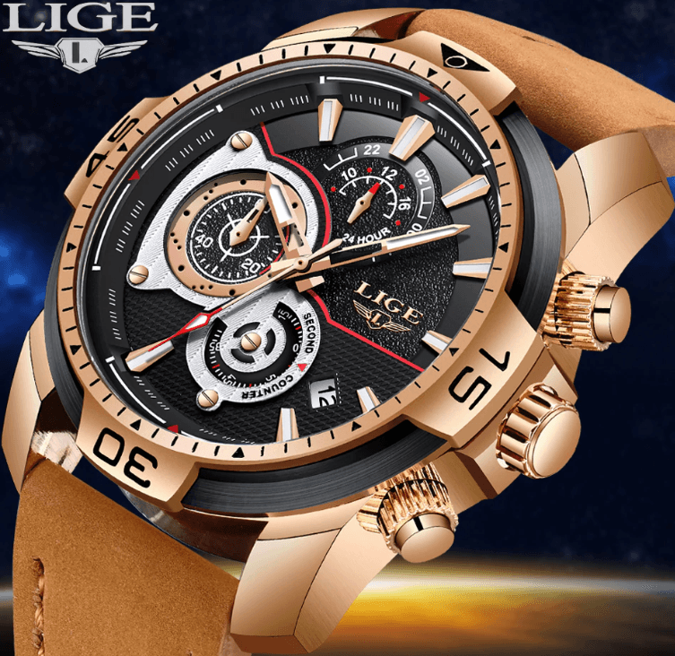 Men's Elegant Waterproof Watch With Leather Straps Business Style Watches Unique Design Perfect Gift For Your Man