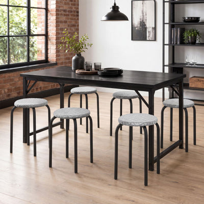 18 Inch Round Stackable Stools with Removable Washable Covers-Set of 6