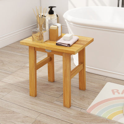 18 Inch Teak Shower Bench Spa Bath Stool for Shaving Legs
