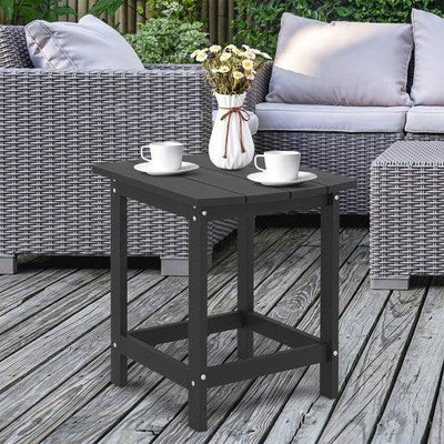 18 Inch Weather Resistant Side Table for Garden Yard Patio-Black