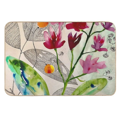Botanical Composition Non-Slip Bath Mat