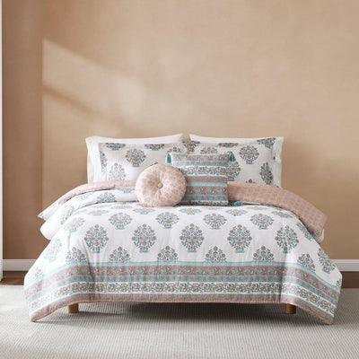 Sofia Flower Block Bouquet Comforter 5Pc Set