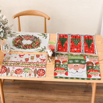 Christmas New Decorative Products Knitted Fabric Meal Mat Creative Knitted Meal Mat Tablecloth Elderly Tree Meal Mat