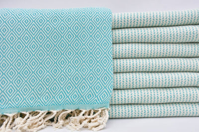 Dotty Diamond Turquoise Turkish Towel