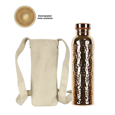 800ML Copper Hammer - Pattern Water Bottle: Leakproof, for Sports/Outdoor/Cycling/Gym/Fitness/Travel