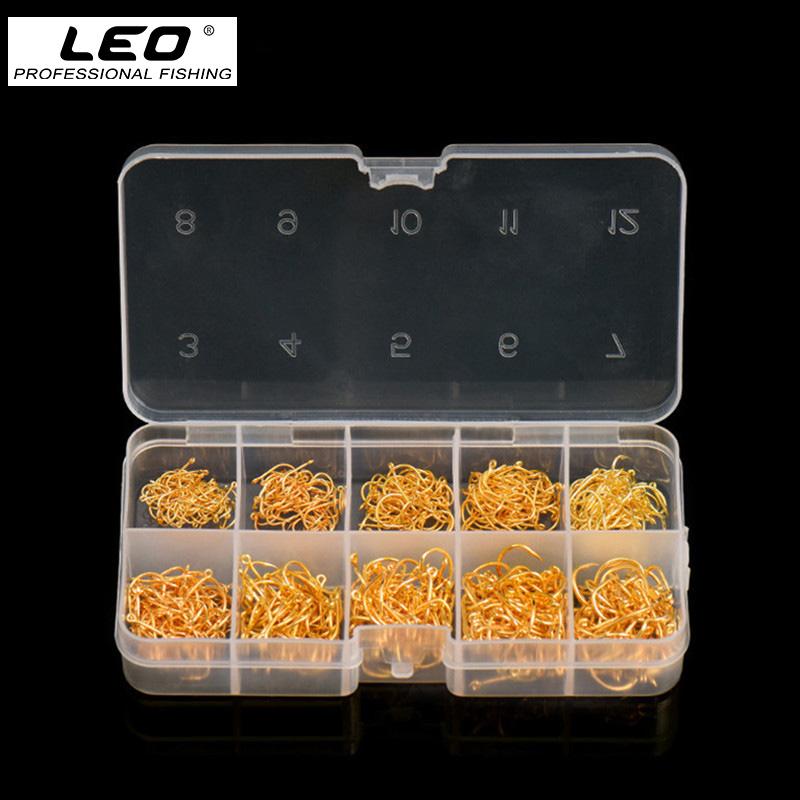 LEO 600PCS/BOX High Carbon Steel Fishing Hooks Sharp Barbed Circle   3#-12#