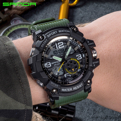 NEW Sport Analog-Digital Watch For Men and Woman Waterresistant 50M Professional Waterproof Quartz Large Dial Military Wristwatches With Night Mode