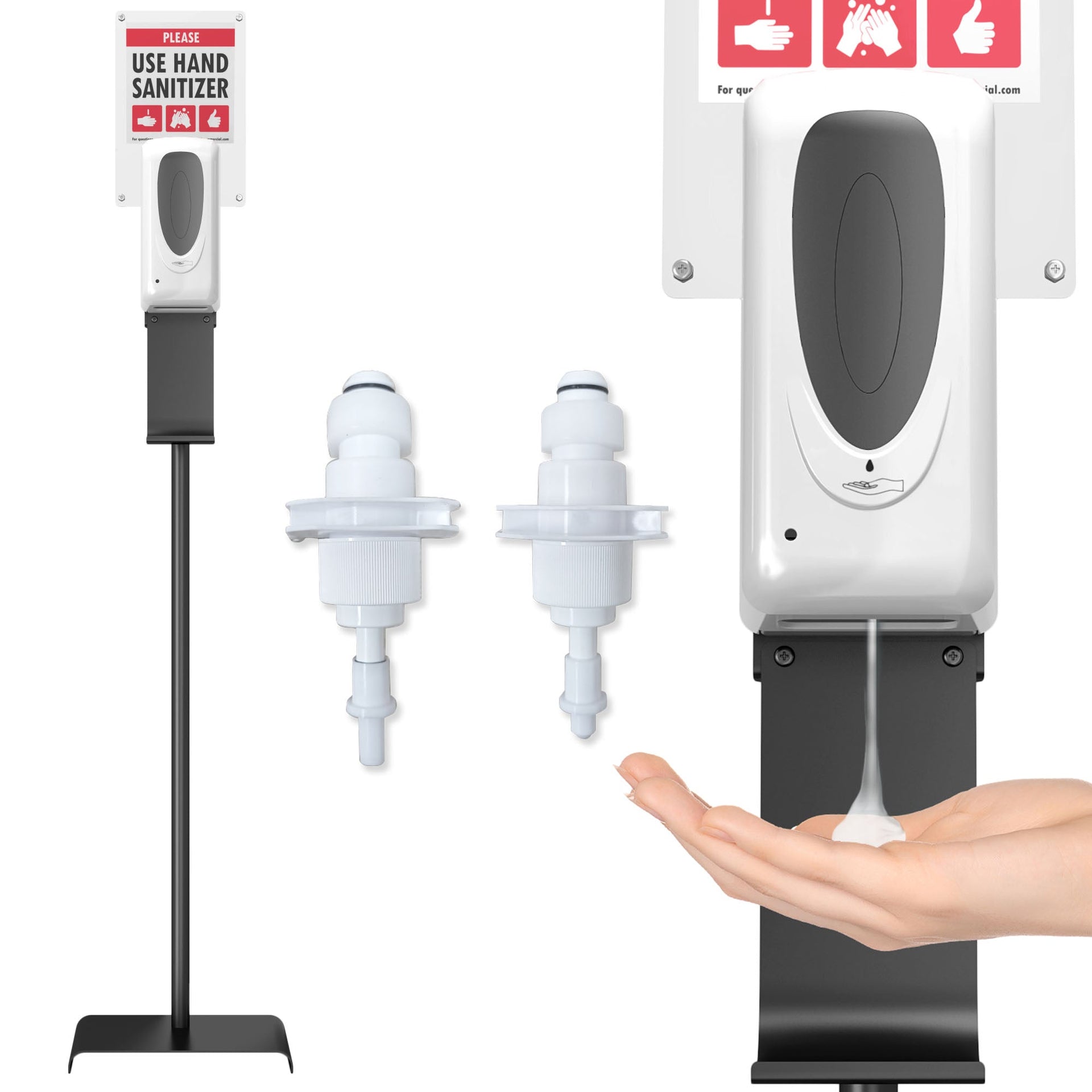 Sensor Sanitizer Dispenser with Floor Stand and Sign Board