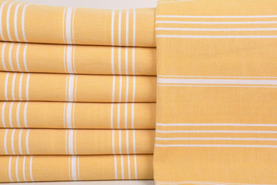 Mustard Monaco Turkish Towel – Lightweight Quick Dry Beach & Bath Towel, Luxury Turkish Cotton Spa Towel, Travel & Pool Towel