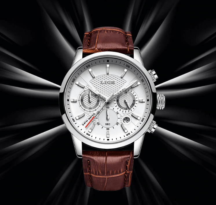 Men's Waterproof Watch With Chronometers Day View Sport Analog Watches Excellent Look Perfect Gift For Him