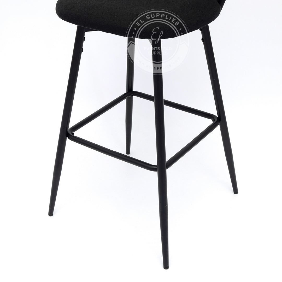 MEKNES Black Rattan Swivel Barstool