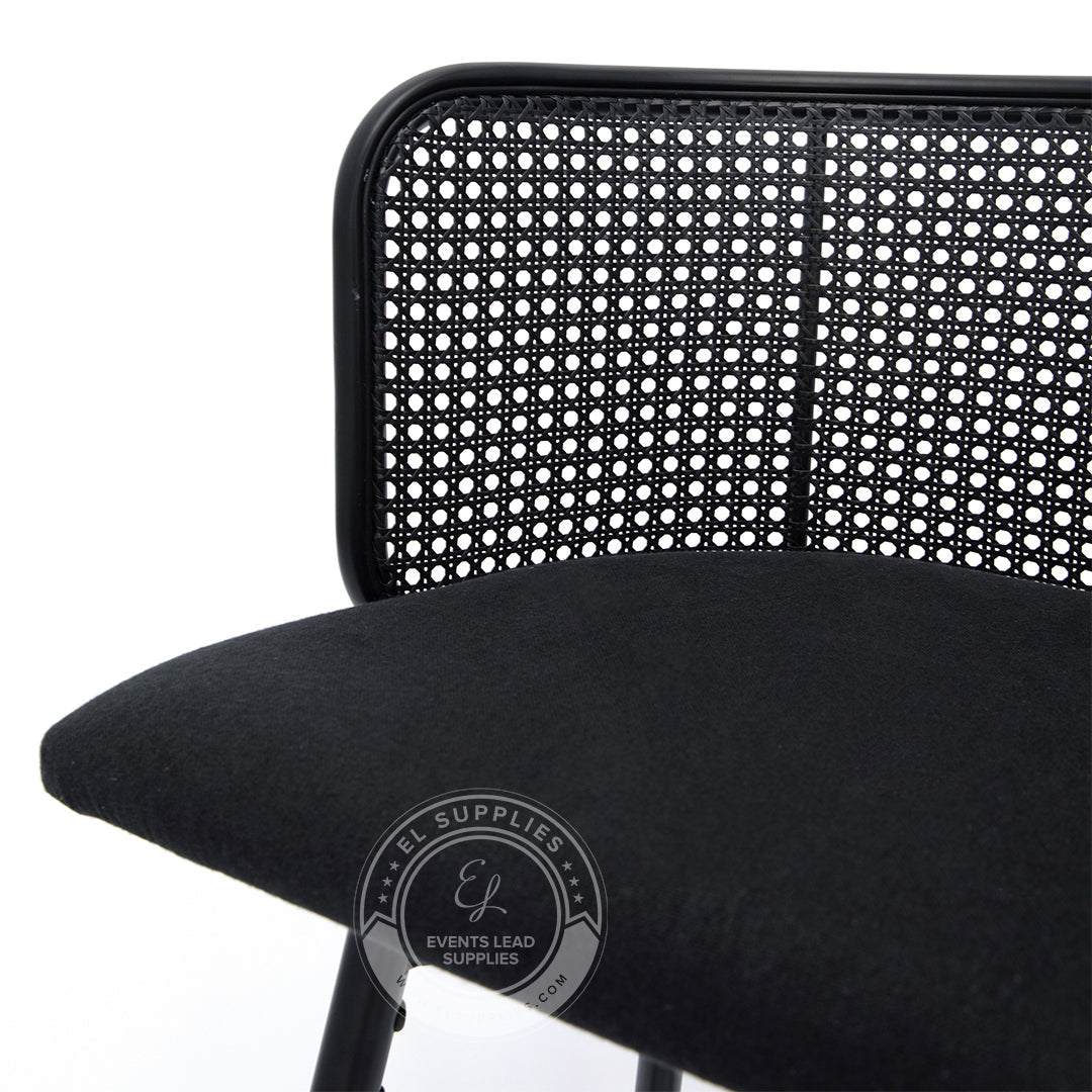 IMLIL Black Rattan Swivel Barstool