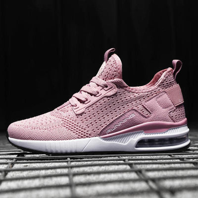 Womens Light Weight Running Sneakers Air Sole Breathable High Quality Sport Women Mesh Running Casual Slip On Flats Comfortable Walking Air Cushion Sneakers