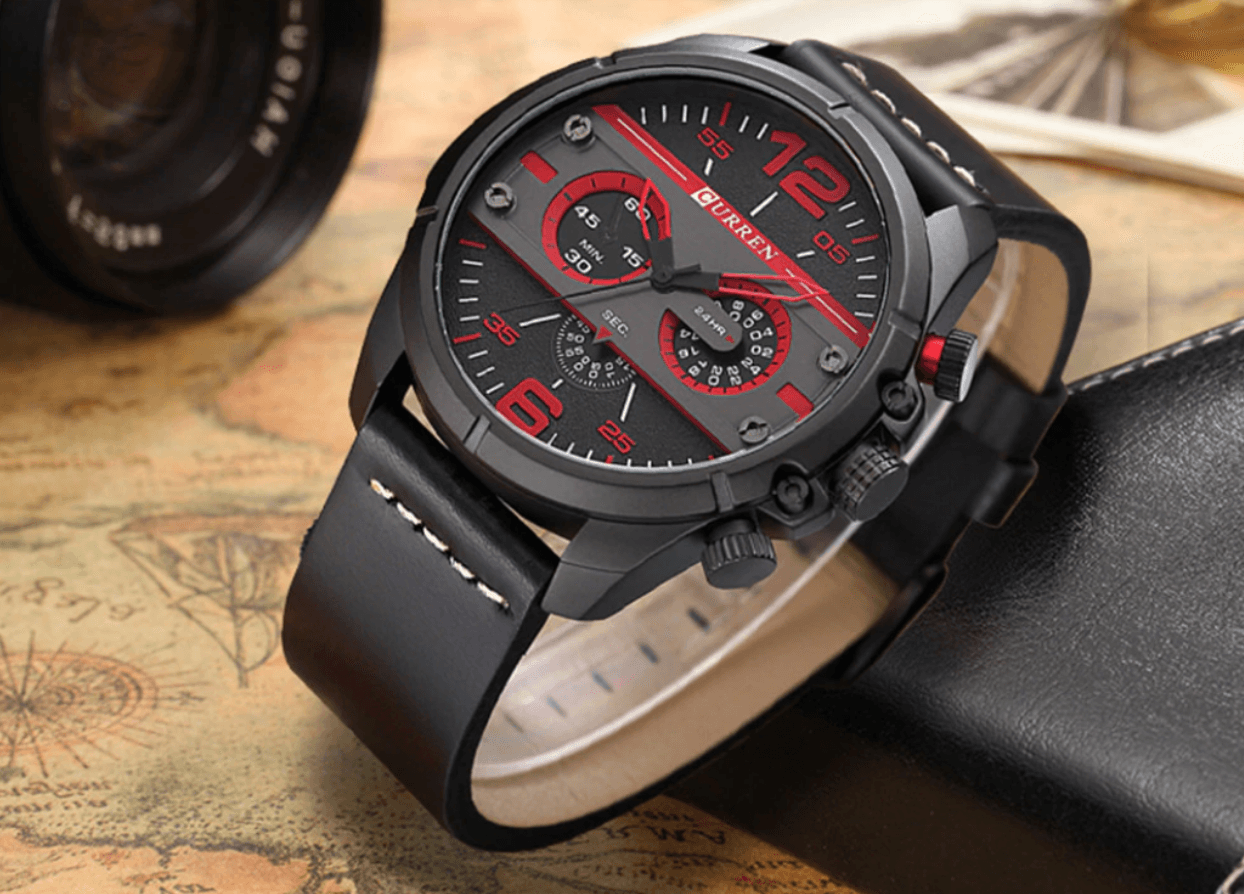 Men's Waterproof Retro Style Watch With Excellent Background, Chronometers Large Numbers Perfect Gift