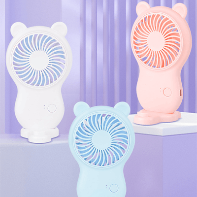 Handheld Pocket Mini Fan Portable With Bracket USB Mini Fan Portable Pocket Fan Cartoon Handheld Desktop Rechargeable Standing Fan Three Gear Wind Speed Regulation Battery Operated USB Small Fan with 3 Speeds for Home Office Car Outdoor Travel