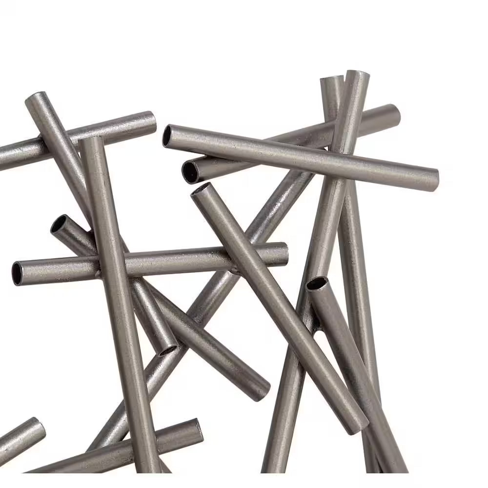 20 In. X 20 In. Metal Silver Overlapping Lines Geometric Wall Decor