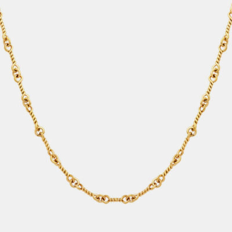 Gold Rope Link Chain Necklace