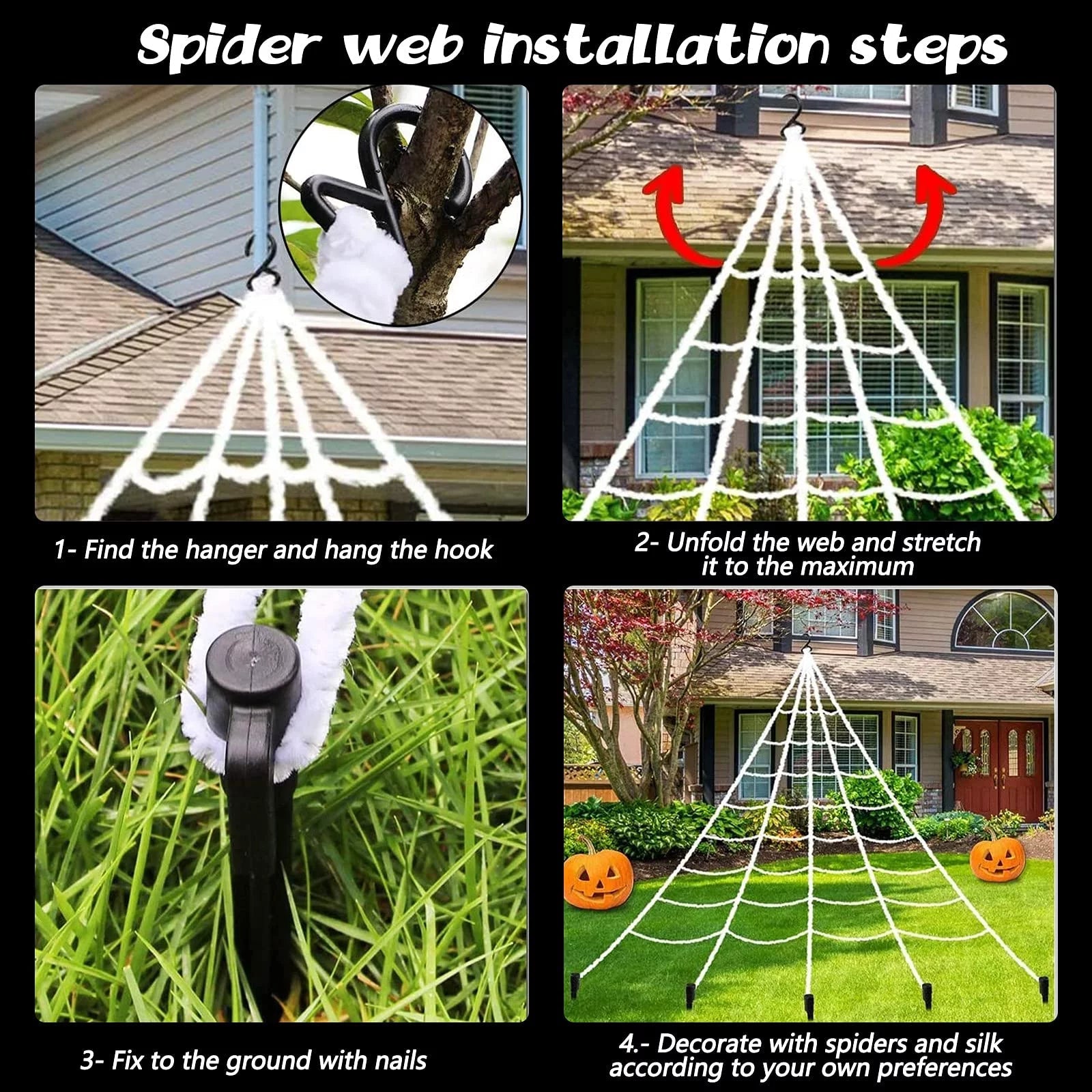 Halloween Spider Web Decorations for Outdoor, 23Ft X 16Ft