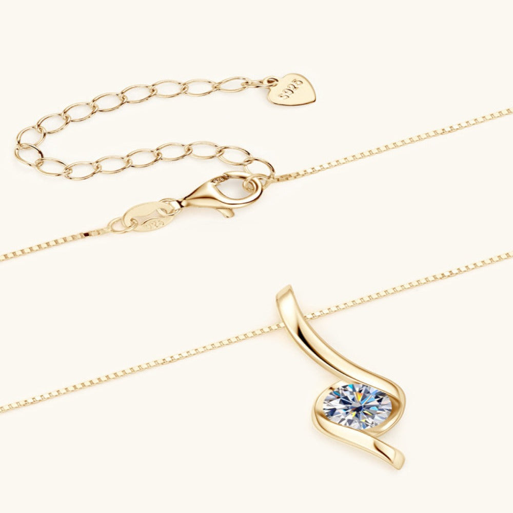 1 Carat Diamond Pendant Gold Necklace