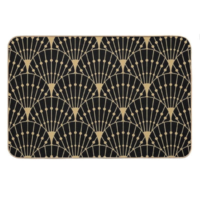 Deco Scales (gold + Black) Bath Mat