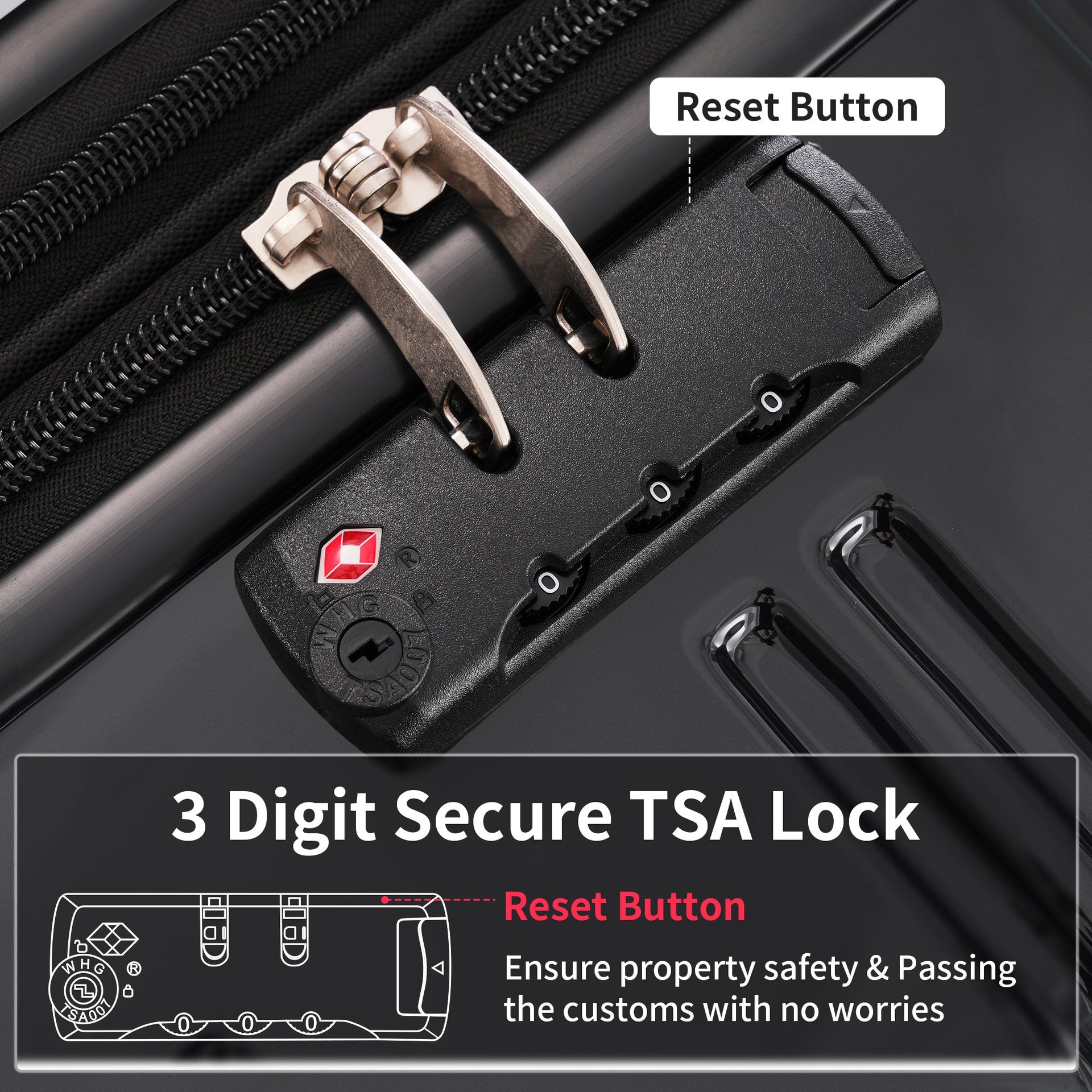 Hardshell Luggage Sets 3 Piece Gradient Color Expandable Suitcase with Spinner Wheels and TSA Lock Lightweight 20' 24' 28' Available,Gradient Black