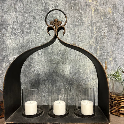 Cast Iron Triple Candleholder