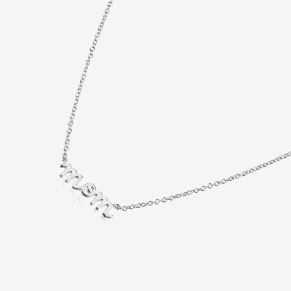 Silver MOM Pendant Necklace