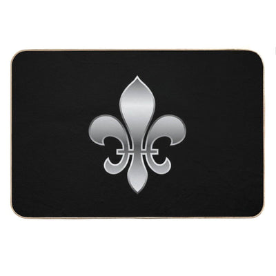 Fleur De Lys Fleur De Lis Metallic Silver Look Bath Mat