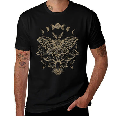 Butterfly Grunge Fairycore Aesthetic Luna Moth Mushrooms Y2K Oversized Silhouette T-Shirt