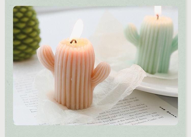 1pc Cactus Candle Handmade Delicate Cactus Candles For Birthday Party Wedding Spa Home Decoration Romantic Cute Soy Wax Aromatherapy Small Scented Relaxing Birthday Wedding Party Gift Home Decor