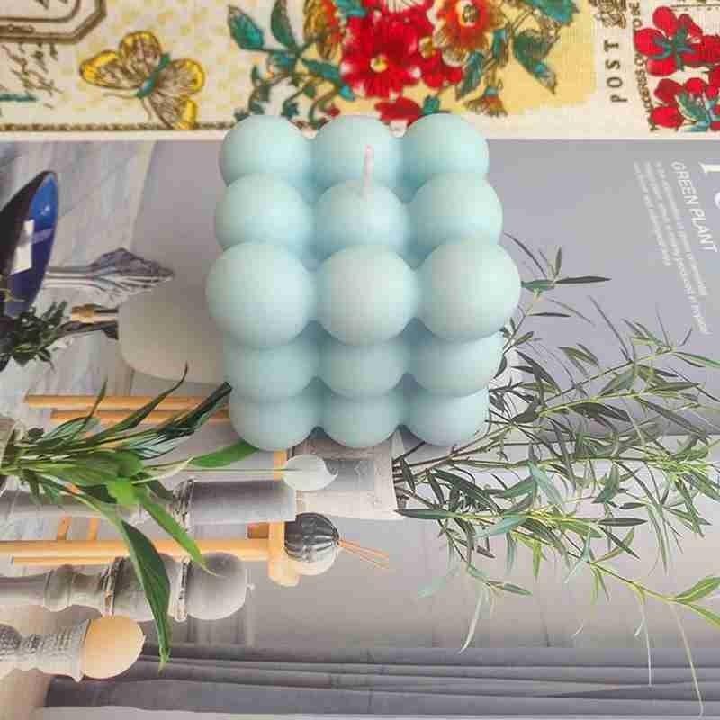 1pc Cube Wax Fragrance Candle Bougie Rose Scented Candles Cute Wax Candles Cube Scented Candle Handmade Decorative Candle Hand Poured Scented Candle Home Decor Candle for Bedroom Aesthetic  Home Geometric Decoration Cube Wax Fragrance Candle
