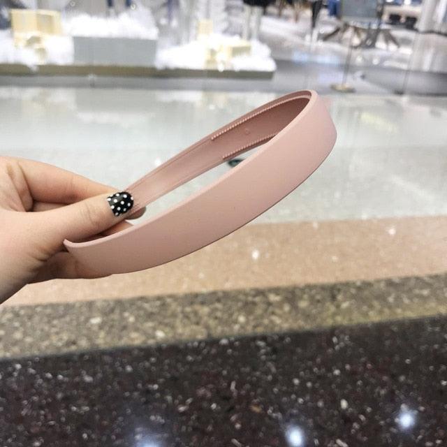 1PC Plastic Fashion Frosted Wide Headband Hair Band Headwear Bezel Hair Accessories For Woman Satin Covered Resin Hairbands Gorgeous Hair Accessories For Women