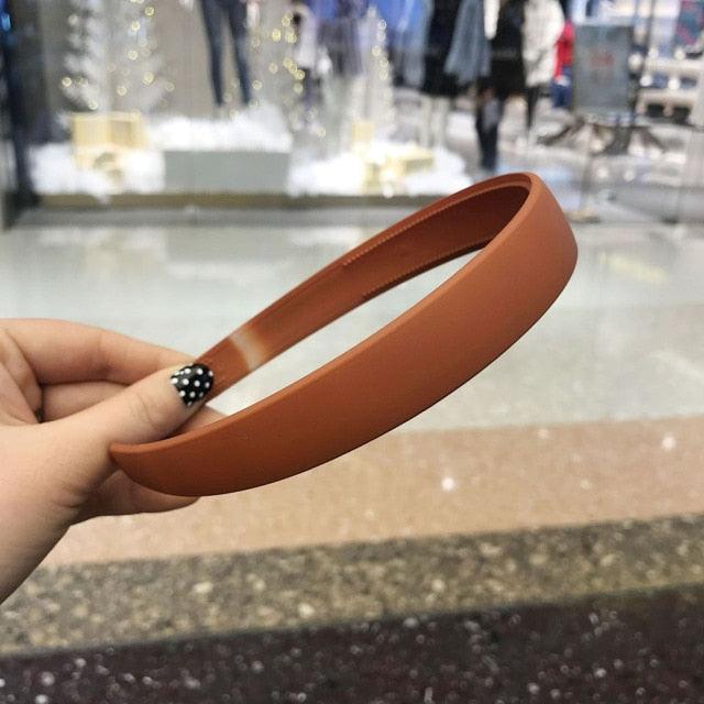 1PC Plastic Fashion Frosted Wide Headband Hair Band Headwear Bezel Hair Accessories For Woman Satin Covered Resin Hairbands Gorgeous Hair Accessories For Women