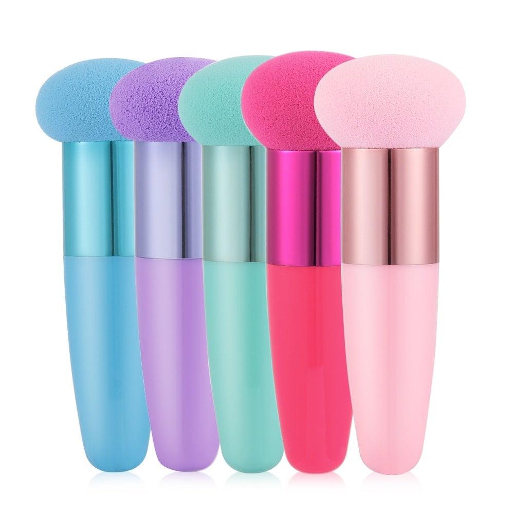 1PC Womens Powder Sponge Beauty Cosmetic Puff Face Makeup Brushes Tools with Handle Makeup Brush Professional Soft Mushroom Head