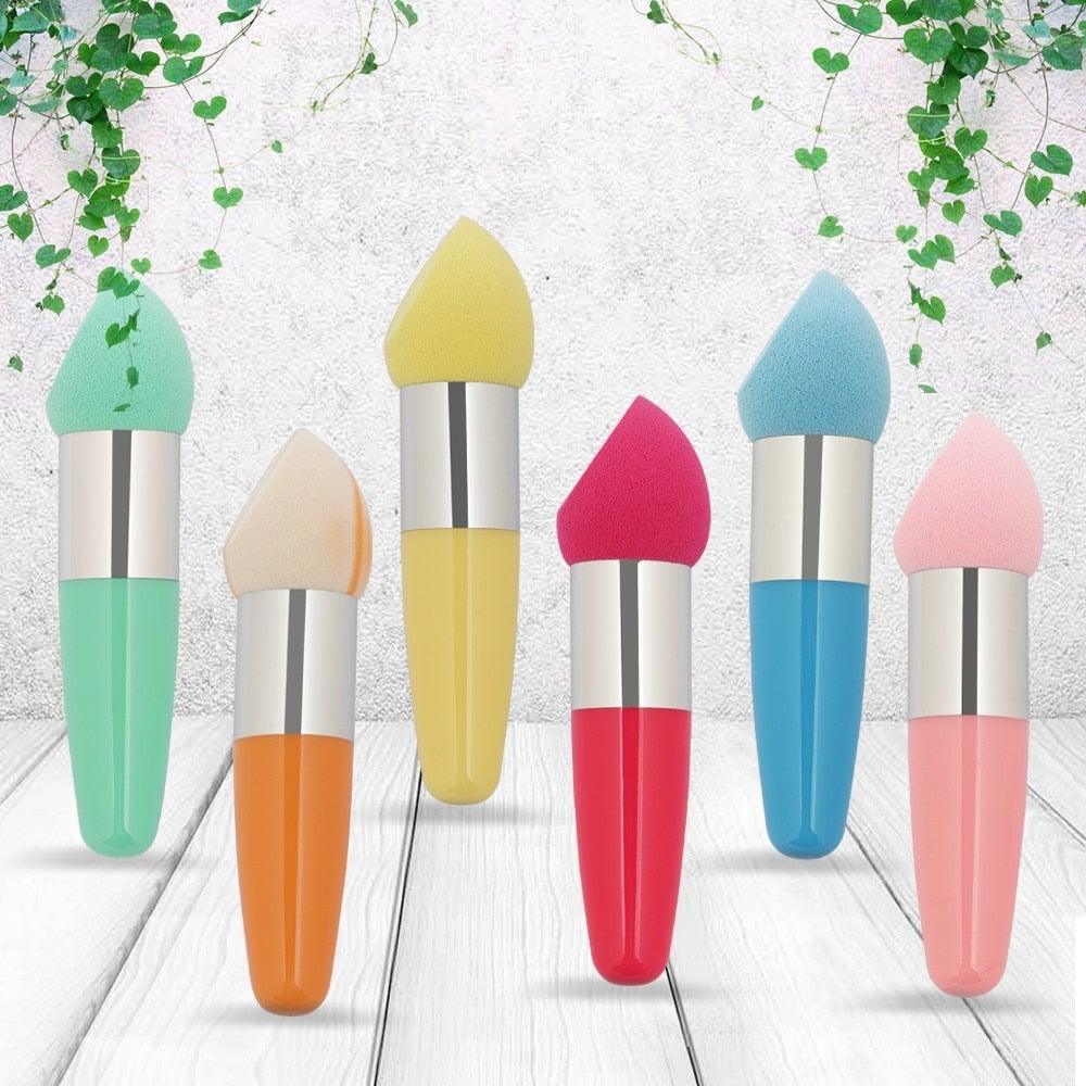 1PC Womens Powder Sponge Beauty Cosmetic Puff Face Makeup Brushes Tools with Handle Makeup Brush Professional Soft Mushroom Head