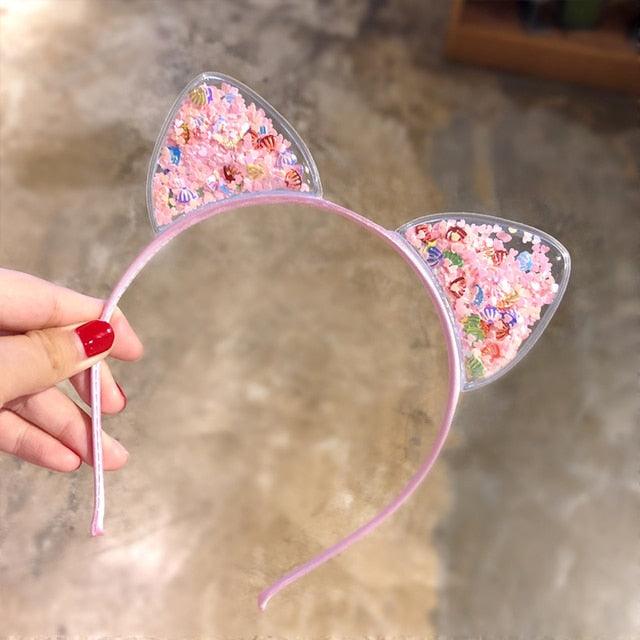 1Pcs Cute Cat Ears Headband Baby Girls Hairband Korean Children Princess Kids Gift Hair Band Props Party Girls Gorgeous Hair Accessories For Women