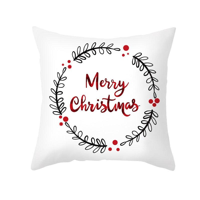 1Pcs Happy New Year Christmas Decorations Pillows Cover Merry Christmas Throw Cushion Covers Tree Reindeer Star Pillow Case For Party Home Decoration 45x45CM