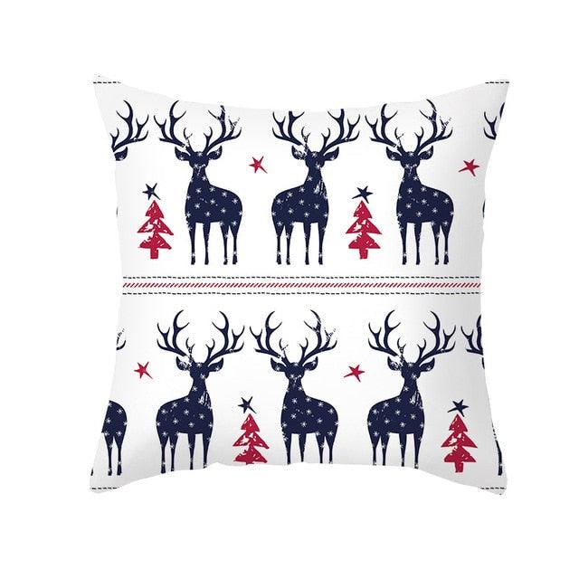 1Pcs Happy New Year Christmas Decorations Pillows Cover Merry Christmas Throw Cushion Covers Tree Reindeer Star Pillow Case For Party Home Decoration 45x45CM
