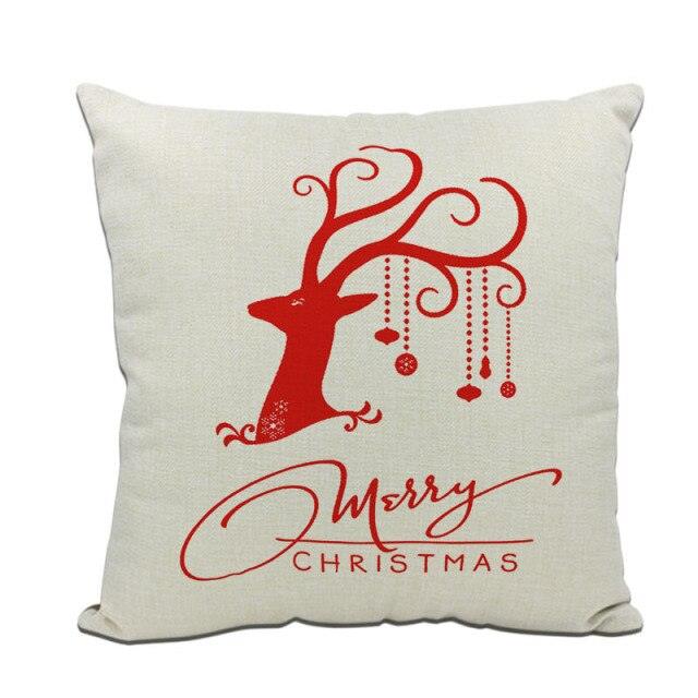 1Pcs Happy New Year Christmas Decorations Pillows Cover Merry Christmas Throw Cushion Covers Tree Reindeer Star Pillow Case For Party Home Decoration 45x45CM