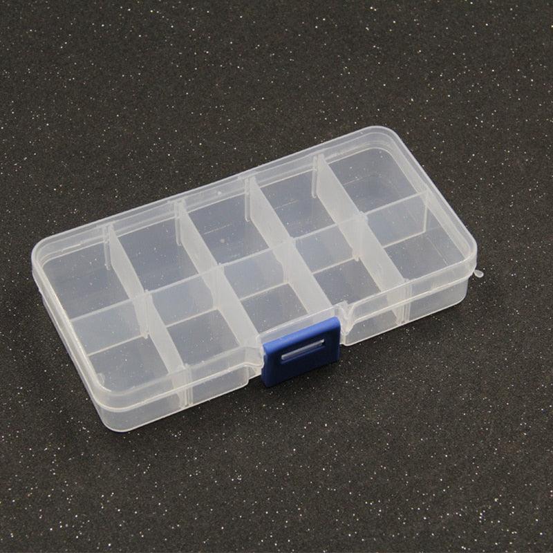 1pcs Square Transparent Plastic Storage Box Case 10/24 Slot Adjustable for Jewelry Beads Earring Case Organizer Plastic Pearl Container for Jewelry and Other Cosmetic Products